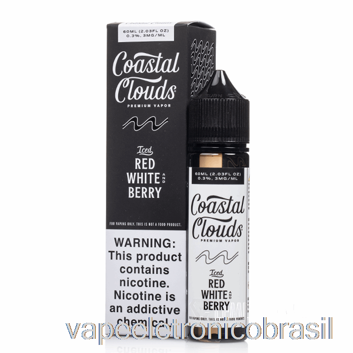 Vape Vaporesso Gelado Vermelho Branco E Baga - Nuvens Costeiras - 60ml 6mg